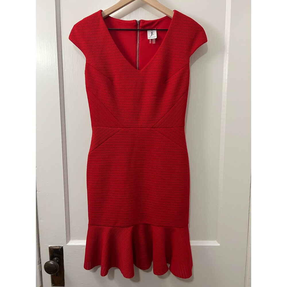 Julia Jordan Women's Red V Neck Cap Sleeve Fit & Flare Dress Size 2
